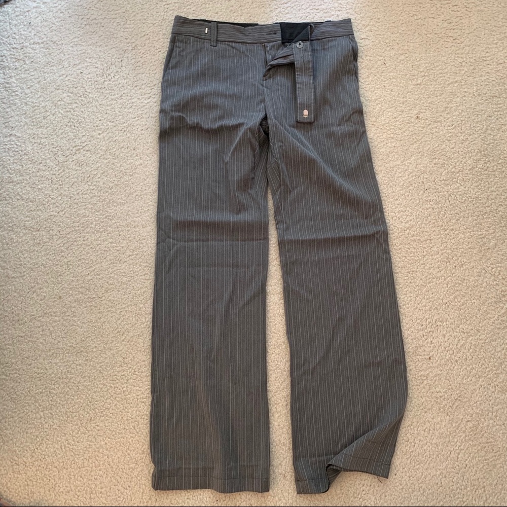 Grey White Pin Stripe Dress Pants